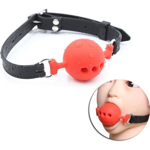 Couple Silicone Gag Ball BDSM Bondage Restraints Open Mouth Breathable Sex Ball Harness Strap Gag Sex Toy for Women Accessories