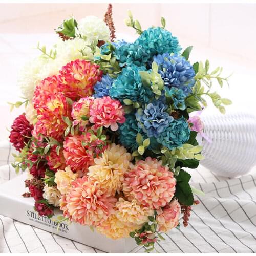 Peony artificial flower high quality silk bouquet wedding decoration home garden party decoration Hydrangea