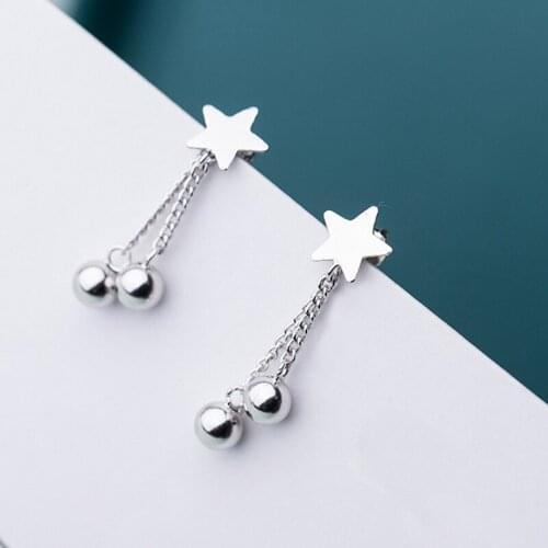 Real 925 Sterling Silver Tassel Star Drop Earrings for Women 2020 Gift Party Jewelry Accessories pendientes boucle d oreille