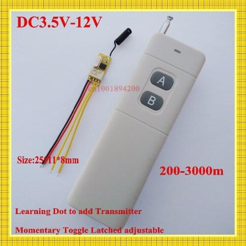 Small Volume Relay Receiver DC 3.6V 3.7V 4.8V 5V 6V 7.4V 9V 12V Mini Remote Control Switch Micro Power ON OFF Remote NO COM NC