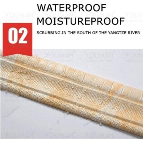3D DIY Self-adhesive 3D Foam Baseboard Wall Edge Strip Sticker Waistline Floor Corner Line Skirting Sticker Waterproof Sticker