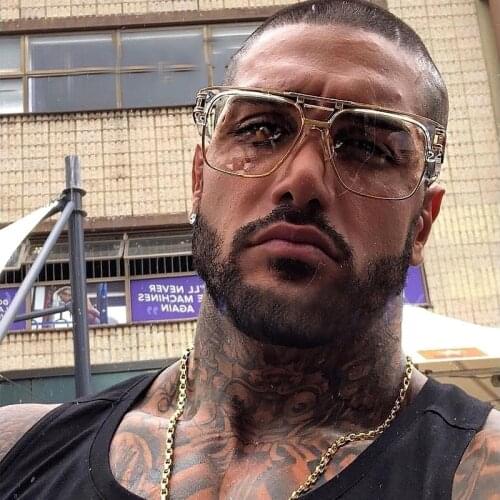 Classic Luxury Oversized Sunglasses Men Fashion Brand Sun Glasses For Women Retro Vintage Square Designer Mirrored Shades