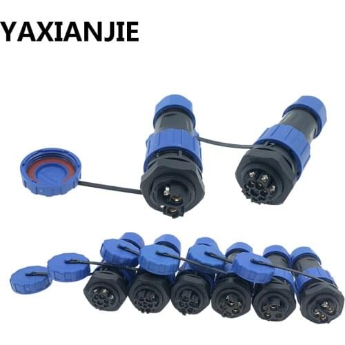 SP20 IP68 waterproof connector plug Back nut 2 3 4 5 6 7 pin Screw crimping without welding connectors plug and socket