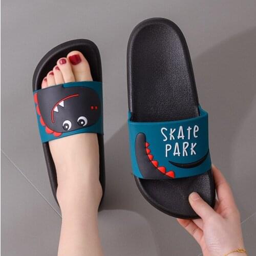 Slippers Female Cartoon Dinosaur Fashion Home Indoor Bathroom PVC Bath Slippers House Slippers Home Slippers Men Shoes