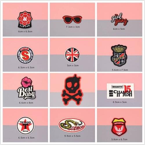 Nice Skull Cartoon Patches Cap Shoe Iron On Embroidered Appliques DIY Apparel Accessories Patch For Clothing Fabric Badges BU174