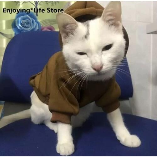 Pet Cat Hoodie Sweater Winter Warm Cat Clothes Kitten Coat Jacket Cat Clothing Puppy Dog Clothes
