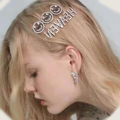 Three Smiles Cute Girls Hairpins Hollow HEAVEN Luxury Rhinestone Wedding Hair Jewelry Best Party Gift for Women FJ050