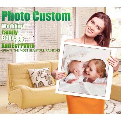 Uone DIYDiamond Painting Photo Custom Cross Stitch Rhinestones Embroidery Private Personal Baby Wedding Pet Gift Home Decoration