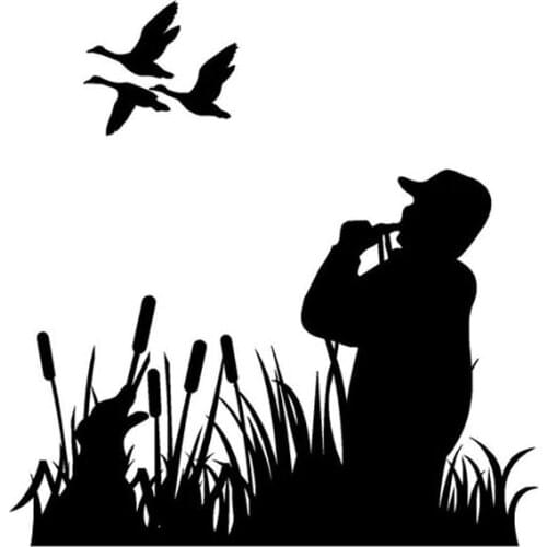 12.2*12.7CM Duck Hunting On Car Stickers Funny Vinyl Reflective Decals