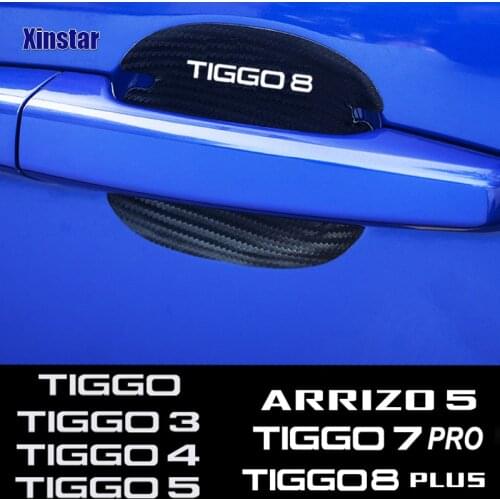4pcs Carbon Fiber Car Door Handle Protection Sticker For CHERY TIGGO 2 3 4 5 7 8 PRO PLUS ARRIZO 5 Auto Accessories