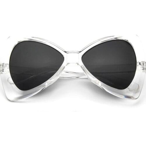 Women Big Bowknot Sunglasses Colorful Reflective Sunglass Large Eyeglasses Frame AC Lens UV400 Trend Sun Glasses 010