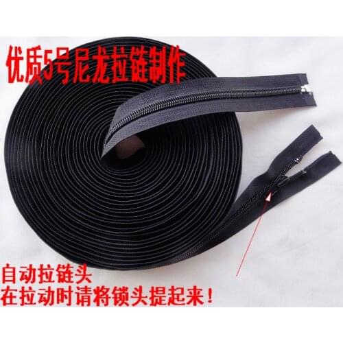 1piece big long zipper 5# 7meters 10meters nylon zipper detachable tent yacht tent zipper black white free shipping