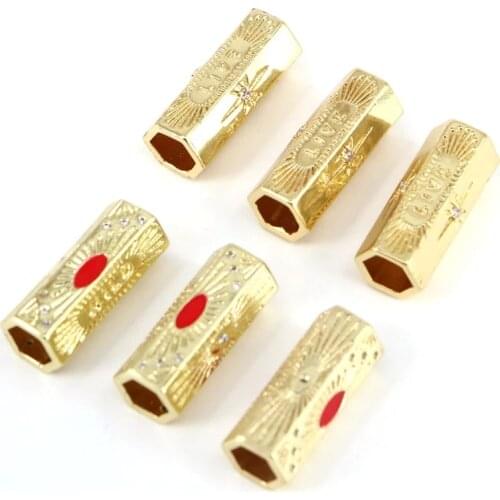 10Pcs Trendy Geometric Gold Color Charm Beads Pendants Jewelry Accessories