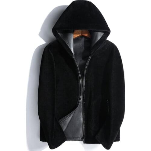 100% Wool Fur Coat Autumn Winter Jacket Men Real Sheep Shearling Fur Coats Double-side Wear Leather Jackets Veste Homme MY1996
