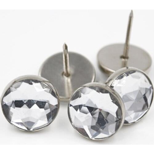 1000 pcs/lot) 20mm Acryl Stud Tack Buttons Crystal White Color Accessory