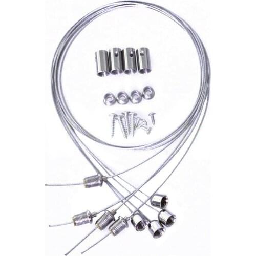 20PCS Telescopic Chandelier Wire Rope Lamp Sling Flat Light Silver Color Steel Necklace Wire Cord For DIY Craft Jewelr