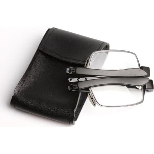 2019 Sale Fashion Ultra-light Women Men Slim Metal Folding Reading Glasses Mini Foldable Eyewear With Case Diopter +1.00-+4.00