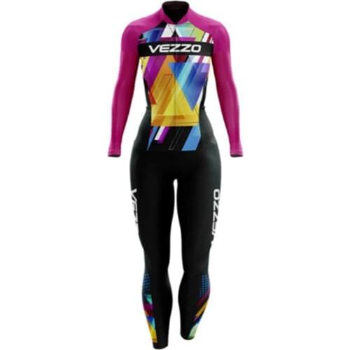 2021 VEZZO Womens Long Triathlon Clothing Cycling Skinsuit Sets Maillot Ropa Ciclismo Go Pro Team Pink Pad Jumpsuit Kits Mujer