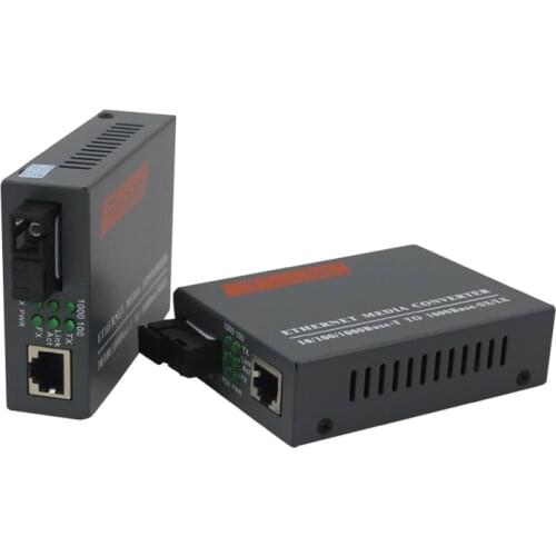 3pairs HTB-GS-03 Gigabit Fiber Optical Media Converter 10/100/1000Mbps Single Mode Single Fiber SC Port mini Power Supply