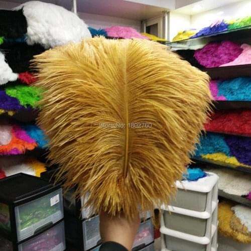 Wholesale 50 PCS/lot beautiful golden ostrich feathers 24-26 inch / 60-65 cm stage celebration DIY feathers decoration