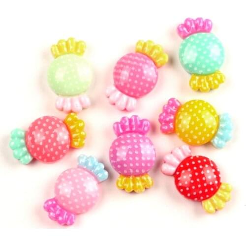 50Pcs Mixed 23x13mm Resin Candy Decoration Craft Flatback Cabochon Embellishments For Scrapbooking Cute Diy Accessories