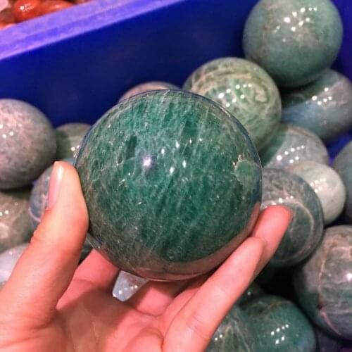 60mm natural amazonite Crystal gemstone sphere meditation reiki healing amazon stone ball home decor Madagascar