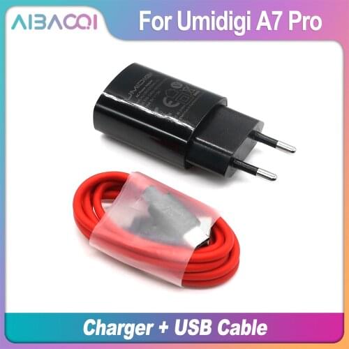 AiBaoQi New USB Adapter Charger EU Plug Travel Switching Power Supply+Usb Cable Data Line For Umidigi A7 Pro Phone