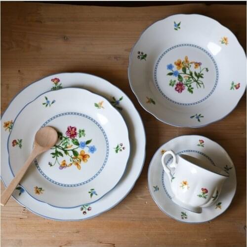 American antique ceramic 10 inch plate / 8 inch deep plate / coffee cup plate