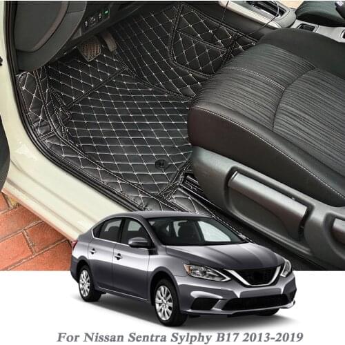 Car Styling PU Leather Foot Mat For Nissan Sentra Sylphy 2013-2019 Floor Carpet Protector Waterproof Pad Auto Internal Accessory