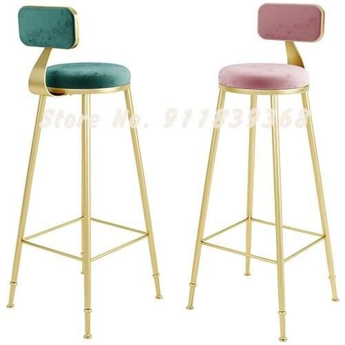 Bar Chair, High Foot, Household Creativity, Northern Europe Bar Chair, Coffee Shop, Back Bar, Chair Net, Red Chair, Simple Leisu
