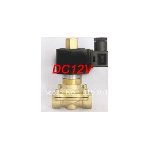 Free Shipping 5PCS G1/2'' Brass Solenoid Valve Normally Open DC12V Water Air 2W160-15-NO