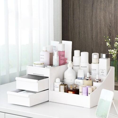 Large Capacity Makeup Storage Box Cosmetic Organizer Brush Holder Jewelry Nail Polish Container Mask Box Bathroom Accessories