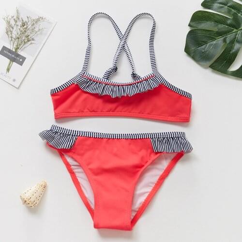 2~12Year Teenager Girls swimsuit Girls Bikini Sets Two pieces Children swimwear Kids Bathing suit Biquini infantil-ST139