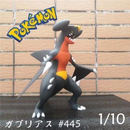 Anime Pokemon 1/10 Garchomp GK Primary Color {blue} Glitter {grey} Action Figure Model Toys Gift for Children