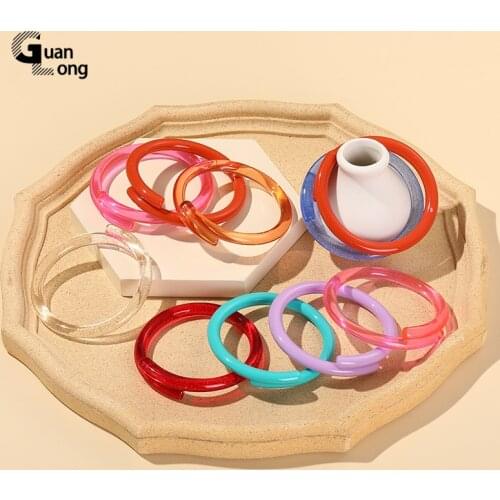 GuanLong Fashion Transparent Round Bracelet Bangle for Women Jewellery Resin Acrylic Indian Bangles Designer Charms Girls Party