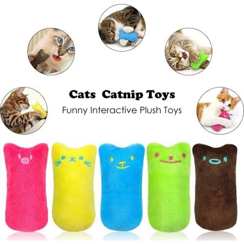 Cat Catnip Toy Funny Interactive Plush Cat Toys Claws Thumb Bite Soft Plush Cat Pillow Kitten Teeth Cleaning Playing Chewing