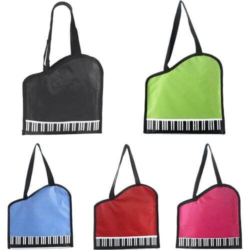 Piano Key Package Piano Keys Music Waterproof Oxford Cloth Handbag Shoulder Tote Shopping Bag with Large Capacity Pocket