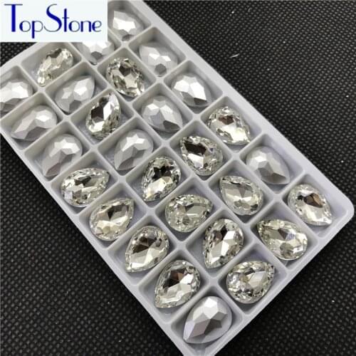Crystal Clear TEARDROP Glass Crystal POINTED BACK Rhinestones 5x8,6x10,8x13,10x14,13x18,18x25,20x30,30x40mm Dress Drop stone