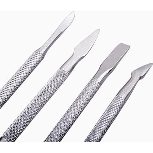 4Pcs Stainless Steel Double Head Cuticle Pusher for Manicure 2021 Tools for Nails Art Non-Slip Nail Cuticle Remover Accessories