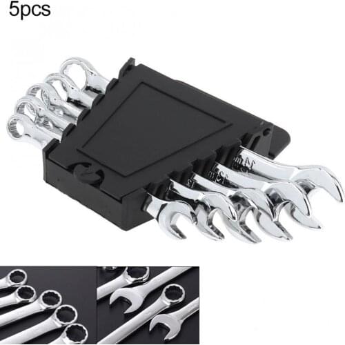 Ratchet wrench 5pcs 8mm-14mm Combination Spanner Set Dual Use Mirror Wrench for Home Installation / Maintenance