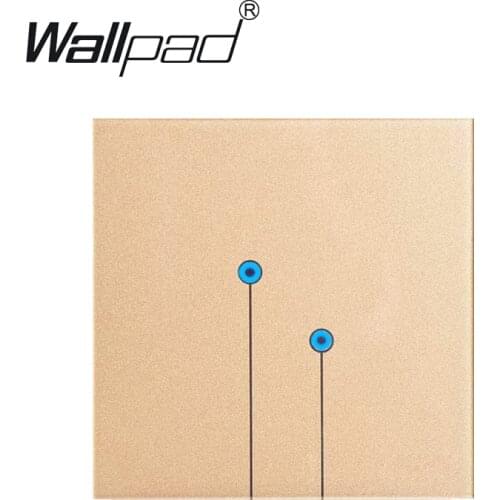 2 Gangs 1 Way Wallpad UK Standard Touch Switch Gold Crystal Glass Switch Panel Wall Light Touch Screen Switch
