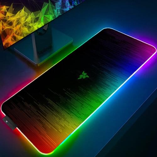 LED Light Desk Mat XXL Computer Mousepad RAZER 80x30 90x40cm Backlight Keyboard Cover Table Mause Gaming Mouse Pad RGB Carpet