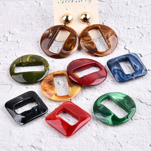 Jade Turquoise ABS resin material DIY Round Square jewelry earrings earrings sweater chain necklace accessories