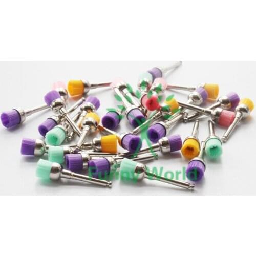 New Dental Colorful Nylon latch flat Polishing Polisher Prophy Brushes 50Pcs/Bag