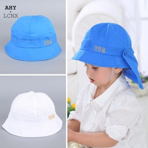 2020 New Korean Baby Kids Bucket Cap Summer Cartoon Sun Protection Beach Sun Hats for Boys Girls Children Outdoor Fisherman Hat