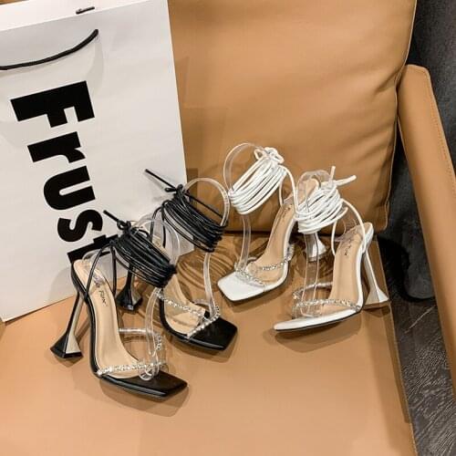 2021 Summer New Brand Women Sandal Star Style Crystal Ladeis Derss wedding Shoes Luxury Rhinestones Bowknot Gladiator Sandals