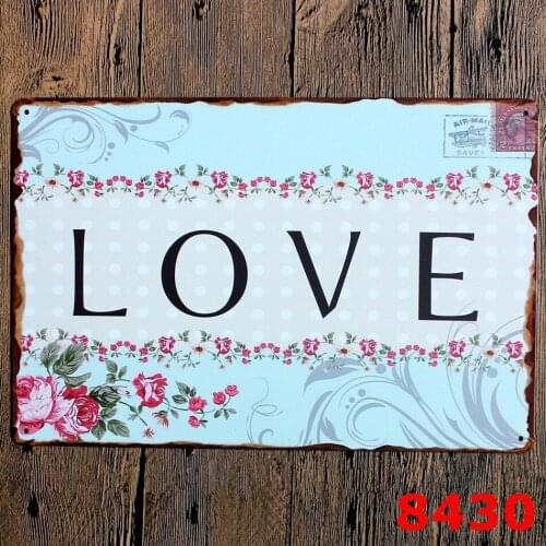 LOVE Tin signs Retro decoration cafe bar Vintage Metal plaque Painting Poster decor 20x30 CM