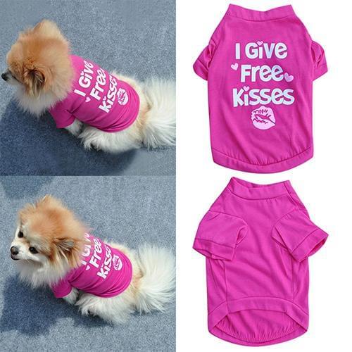 1Pc Casual Breathable Rose-red Lip Pet Dog T-shirt Small Puppy Spring Summer Shirt Vest Clothes