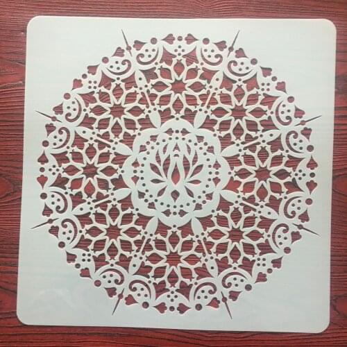 30x30cm Large Mandala Heart Wall Stencils Coloring Scrapbook Book Embossing Album Decorative Template drawing stencils