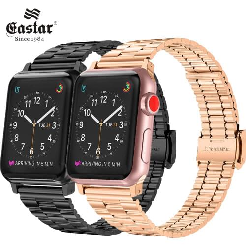 For Apple Watch Series 6 5 4 3 2 Band Strap 40mm 44mm 42mm Black Stainless Steel Bracelet Strap Adapter for iWatch Band 4 3 38mm